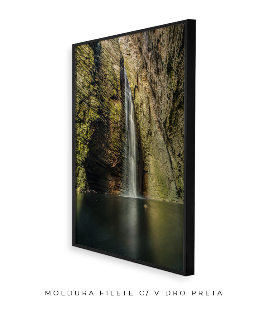 Quadro Decorativo Cachoeira e Rocha