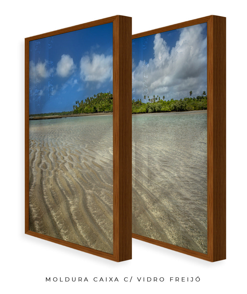 Quadro Decorativo Praia , Areia e Árvores-Dupla