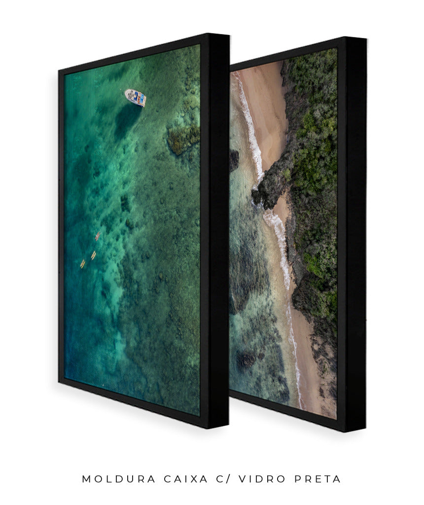 Quadro Decorativo Praia e Mar Verde - Dupla