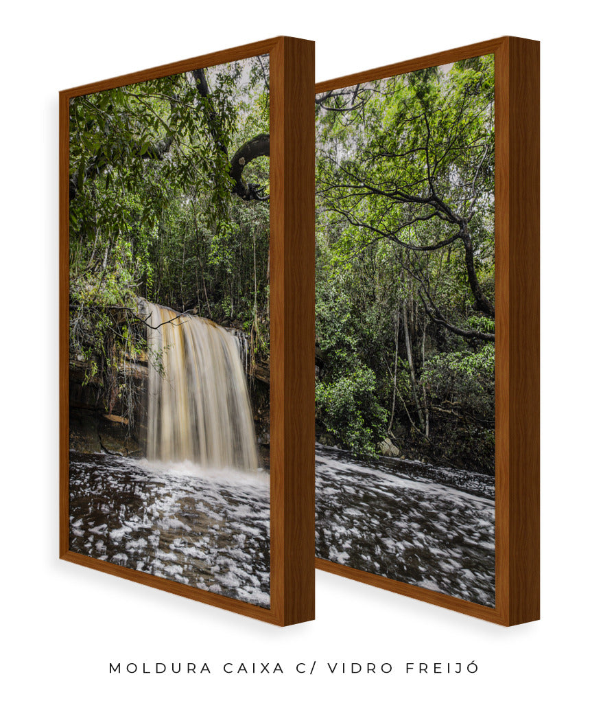 Quadro Decorativo Cachoeira e Natureza -Dupla