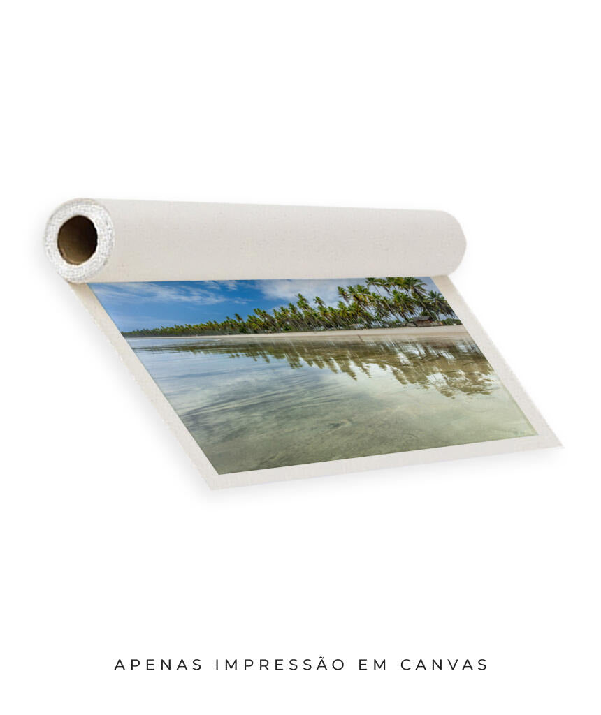 Quadro Decorativo Coqueiral na Beira da Praia