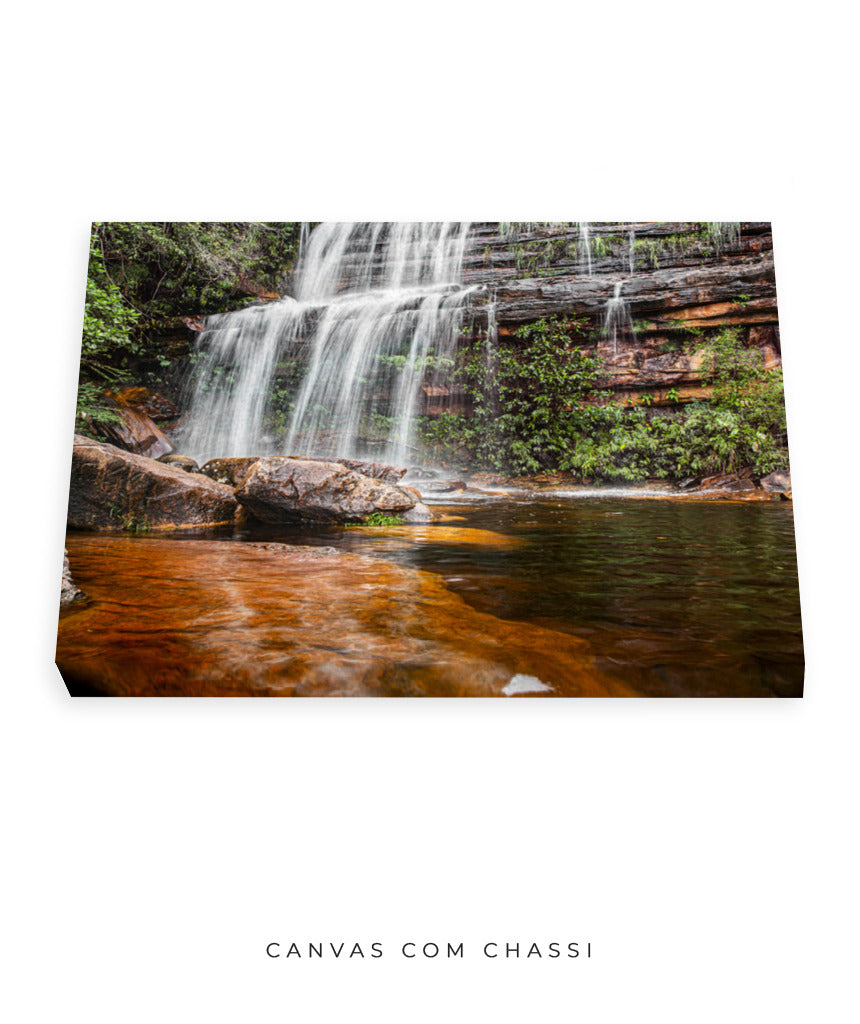 Quadro Decorativo Cachoeira Águas Cristalinas - Horizontal