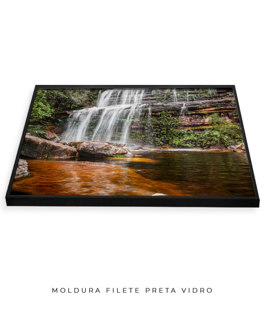 Quadro Decorativo Cachoeira Águas Cristalinas - Horizontal