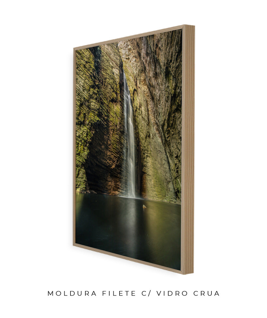 Quadro Decorativo Cachoeira e Rocha