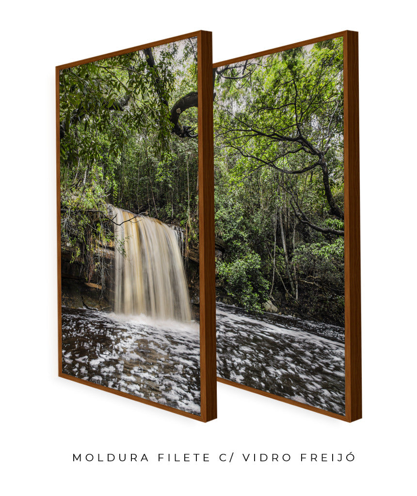 Quadro Decorativo Cachoeira e Natureza -Dupla