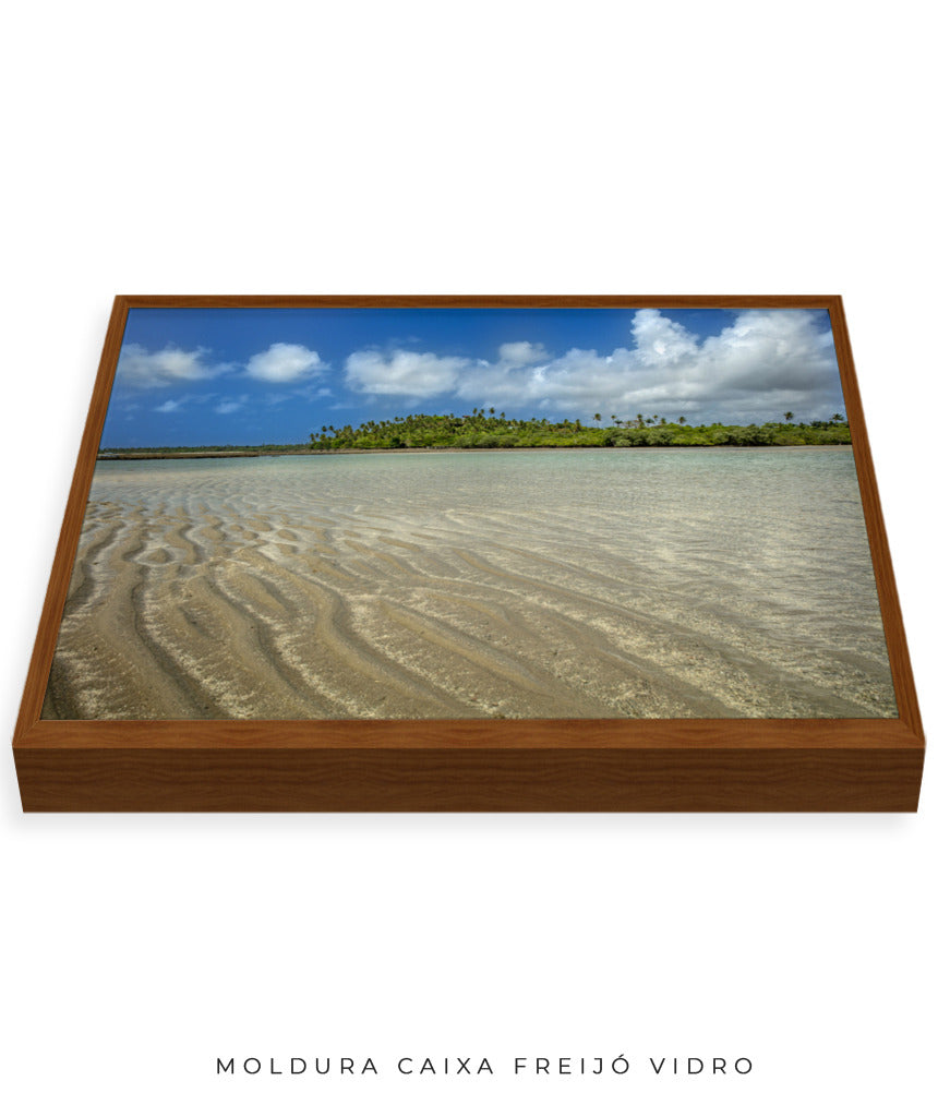 Quadro Decorativo Praia ,Areia e Árvores - Horizontal