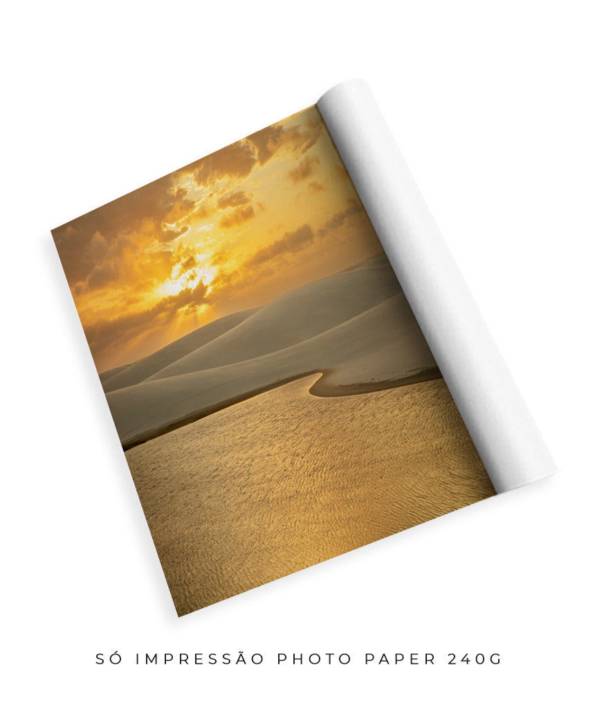 Quadro Decorativo Pôr do Sol - Céu Laranja.