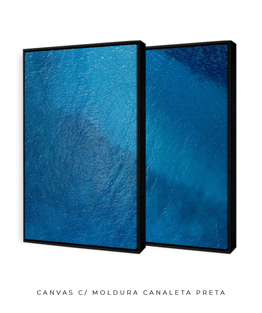 Quadro Decorativo Texturas -Tons Azuis-Dupla