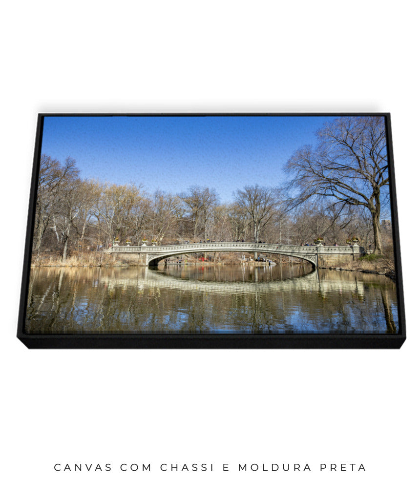 Quadro Decorativo Ponte e Lago de Nova York - Horizontal