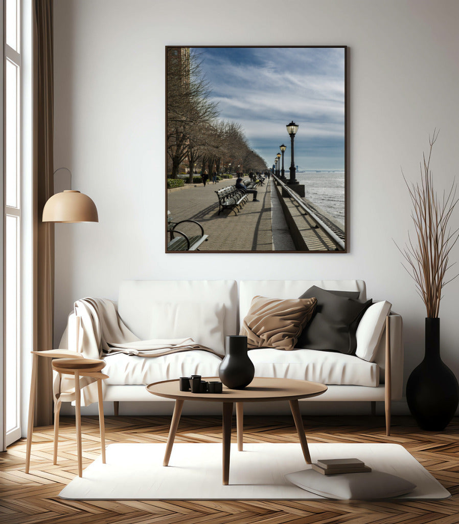Quadro Decorativo Praça a Beira Mar Nova York