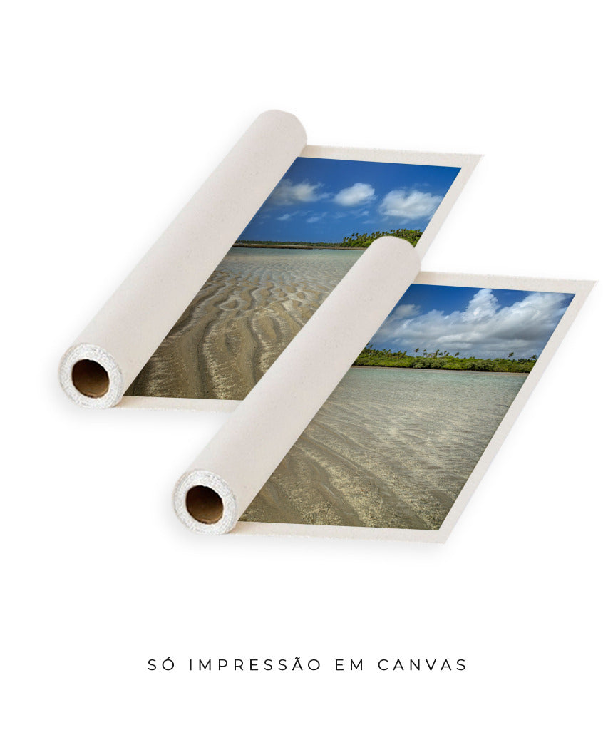 Quadro Decorativo Praia , Areia e Árvores-Dupla