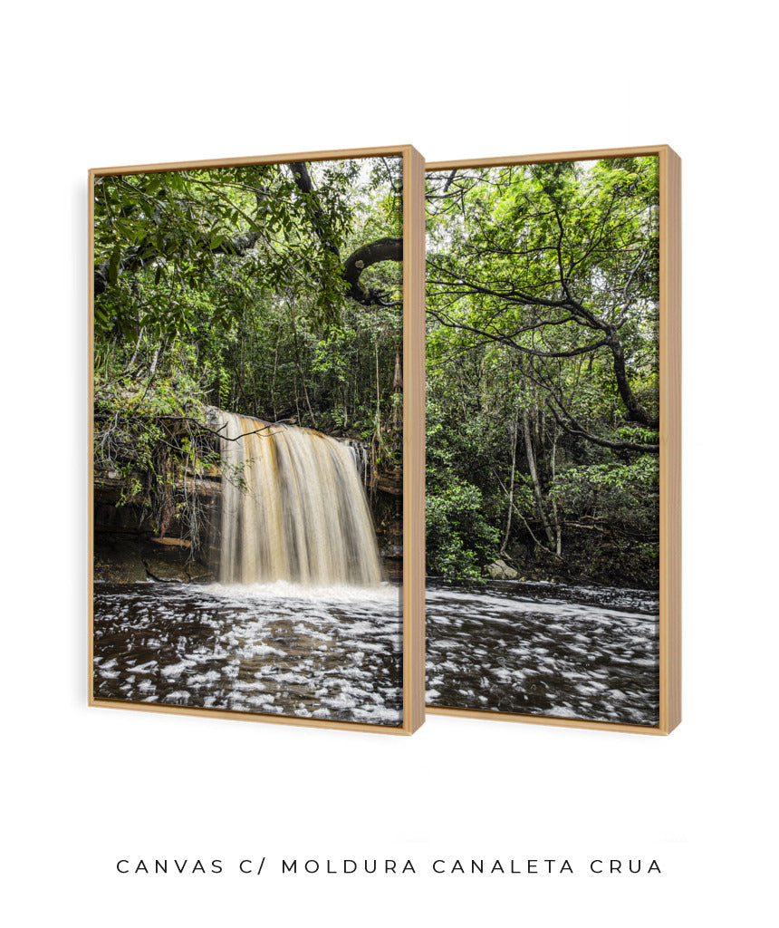 Quadro Decorativo Cachoeira e Natureza -Dupla