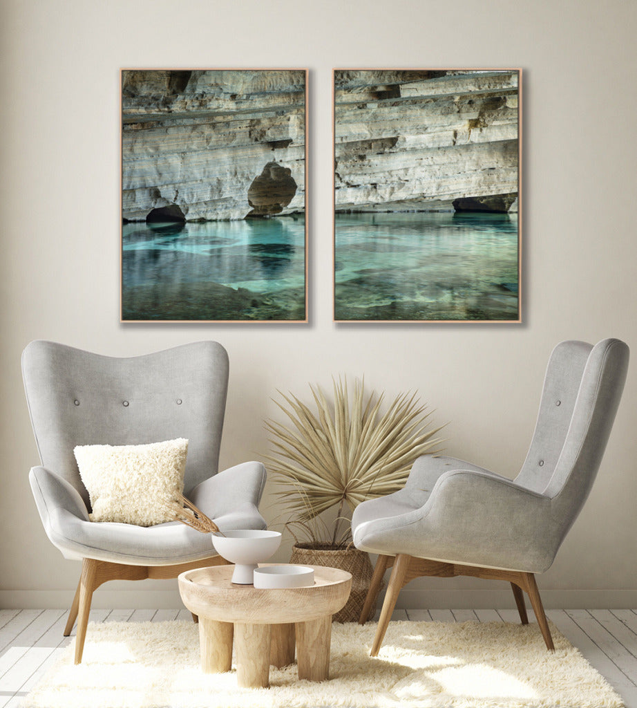 Quadro Decorativo Chapada Diamantina - Rocha e águas cristalinas-Dupla