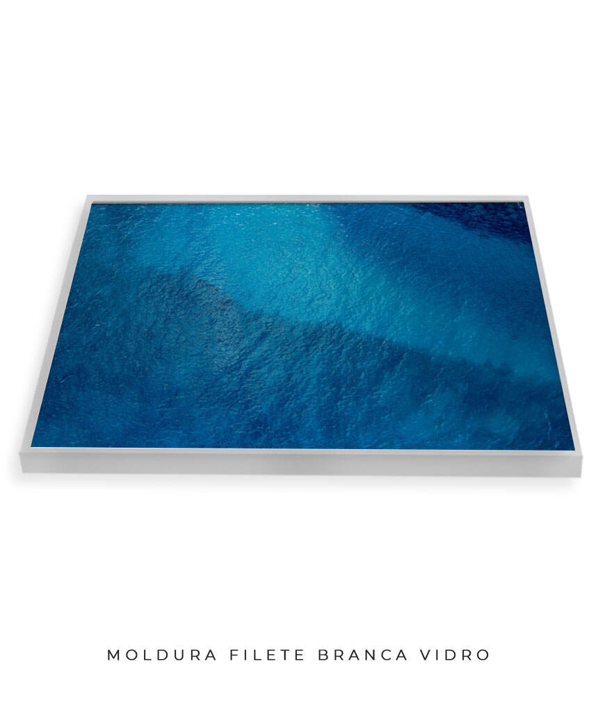 Quadro Decorativo Abstrato e curvas -Tons de azul