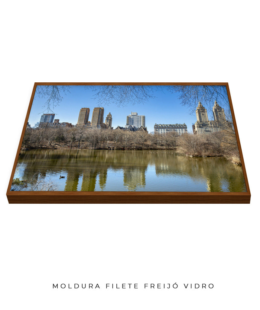 Quadro Decorativo Prédios e Lago de Nova York - Horizontal