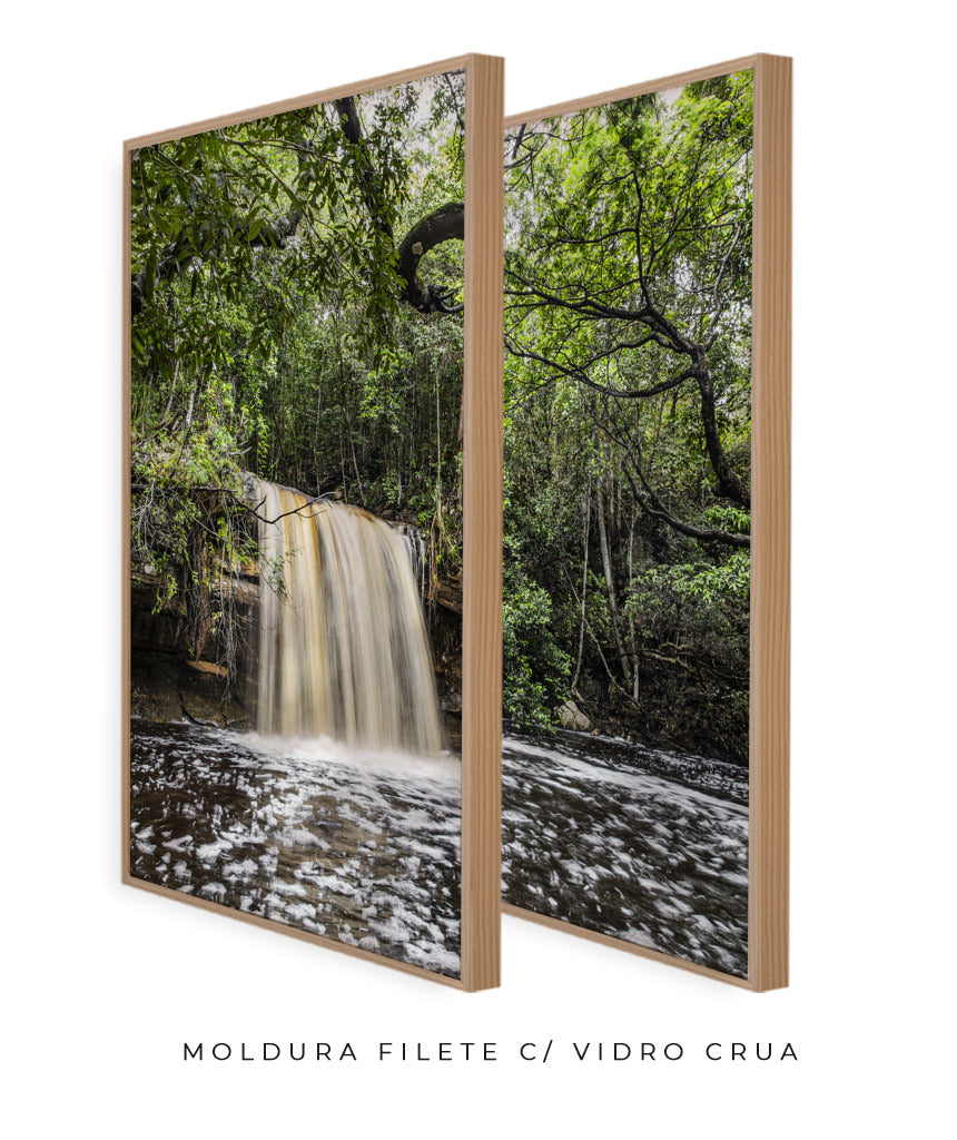 Quadro Decorativo Cachoeira e Natureza -Dupla