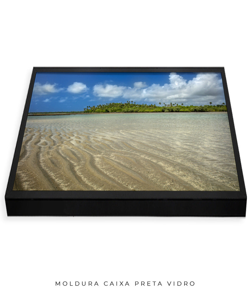 Quadro Decorativo Praia ,Areia e Árvores - Horizontal