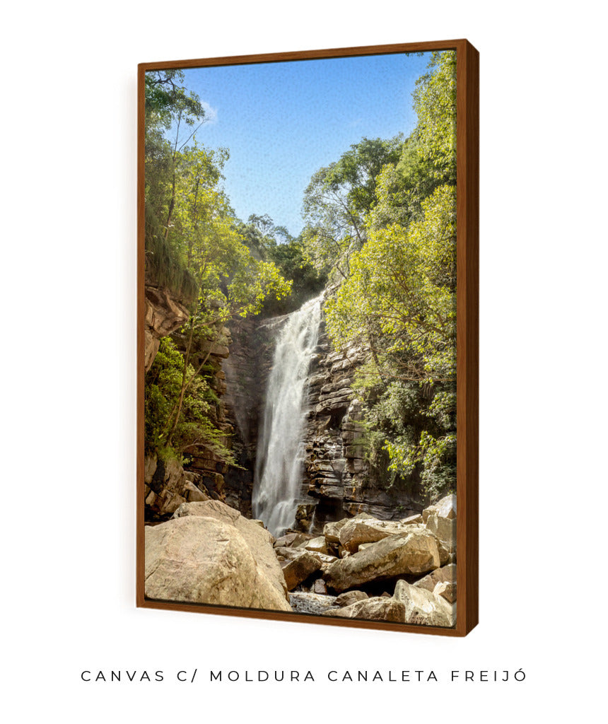 Quadro Decorativo Cachoeira, Natureza e Pedras.