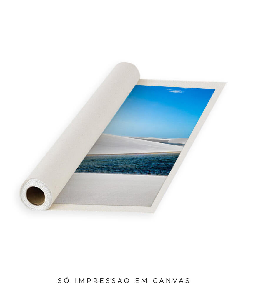 Quadro Decorativo Lençóis Maranhenses - Areia Branca e Mar - Vertical