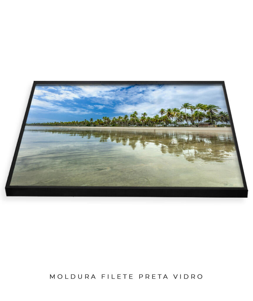 Quadro Decorativo Coqueiral na Beira da Praia