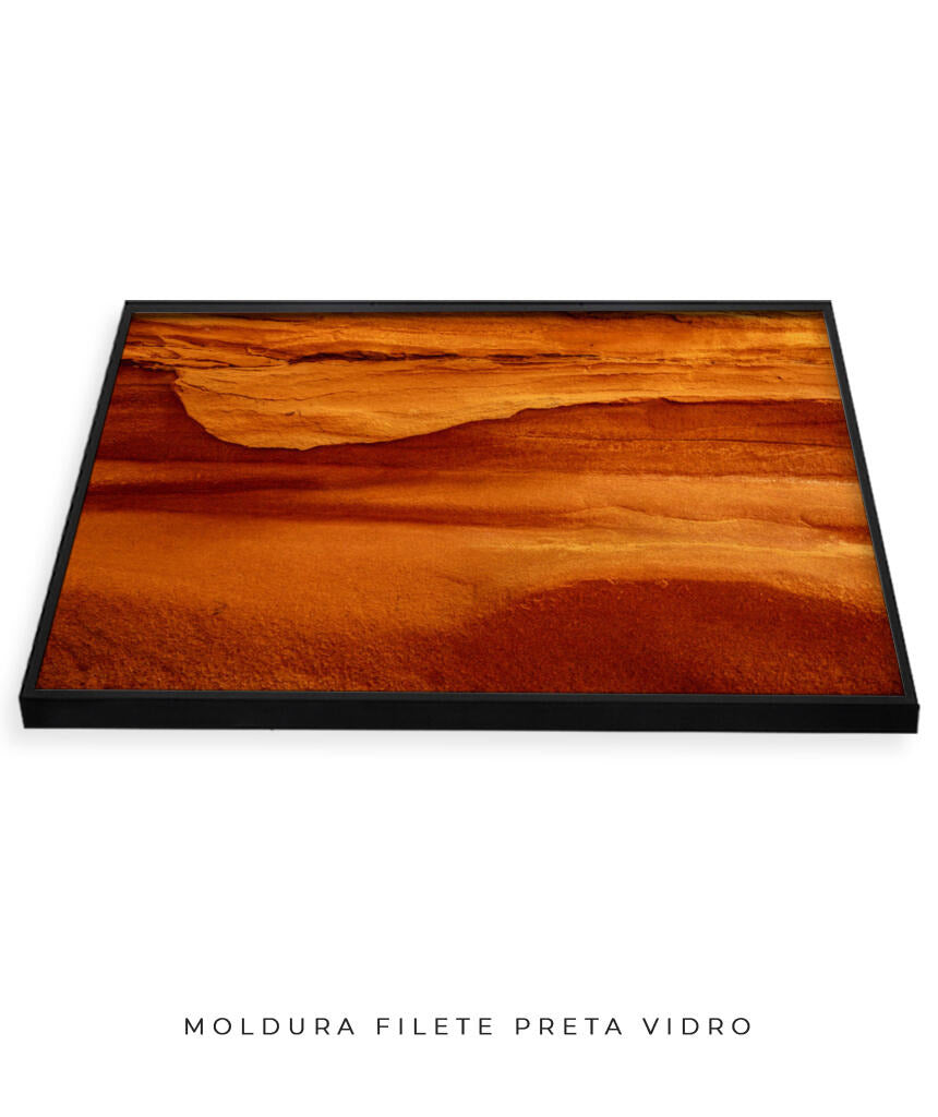 Quadro Decorativo Abstrato e curvas - Tons alaranjados