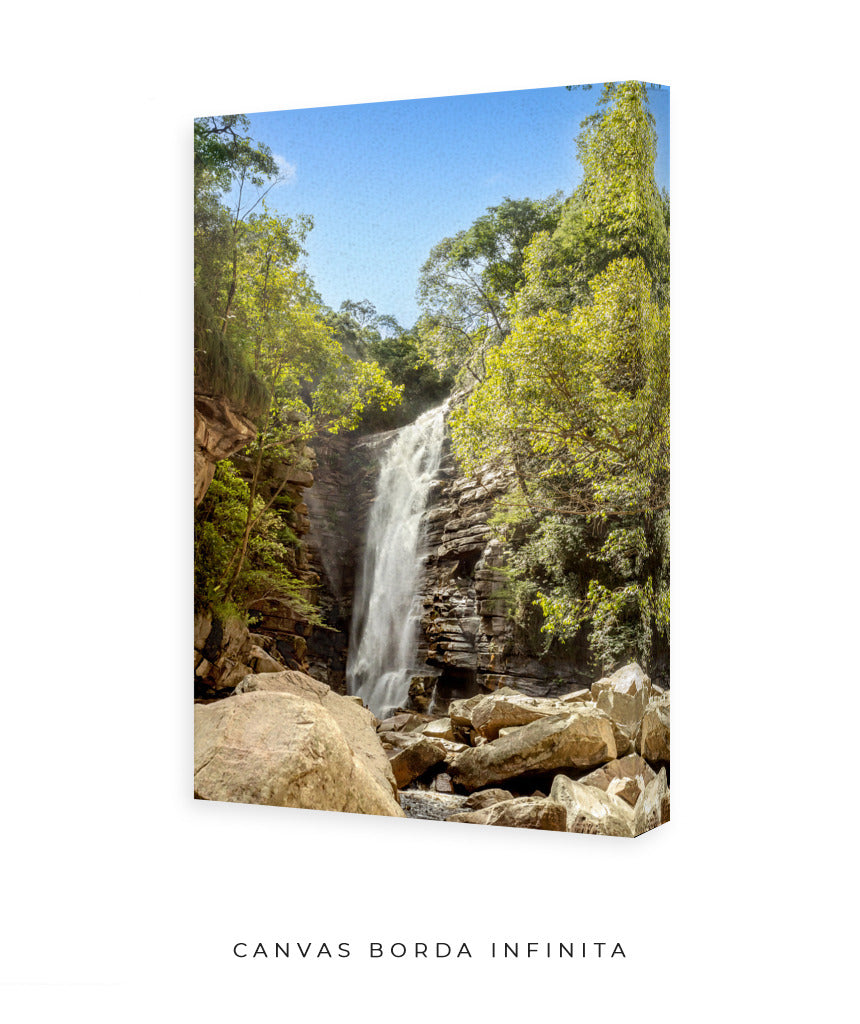 Quadro Decorativo Cachoeira, Natureza e Pedras.