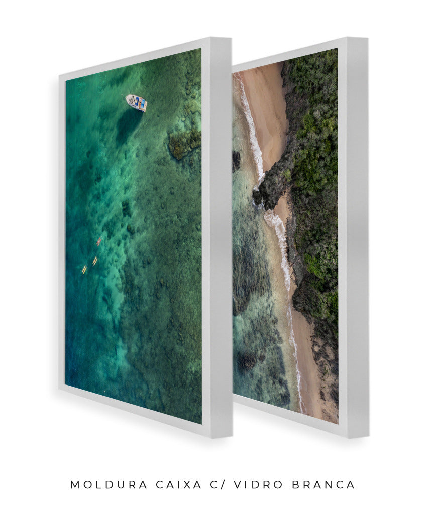 Quadro Decorativo Praia e Mar Verde - Dupla