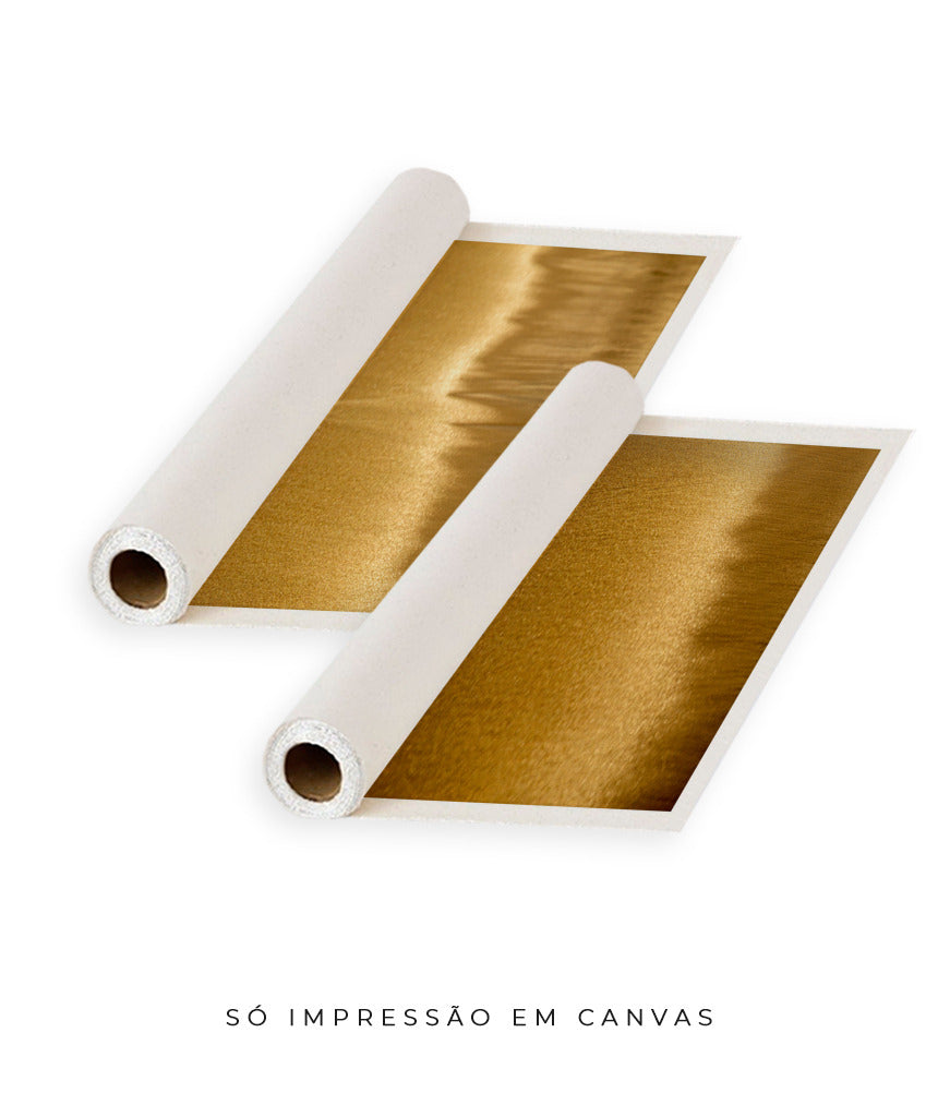 Quadro Decorativo Abstrato e curvas-Tons de dourado-Dupla vertical