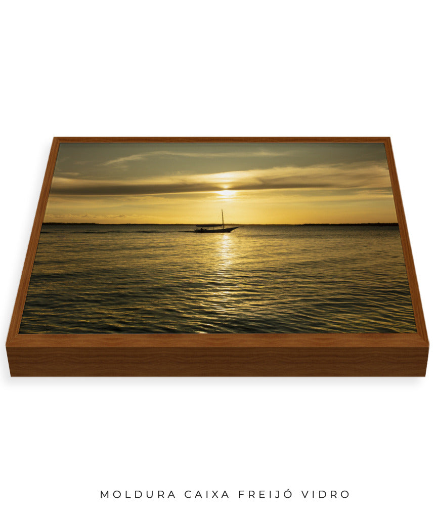Quadro Decorativo Pôr do Sol Mar Aberto - Horizontal