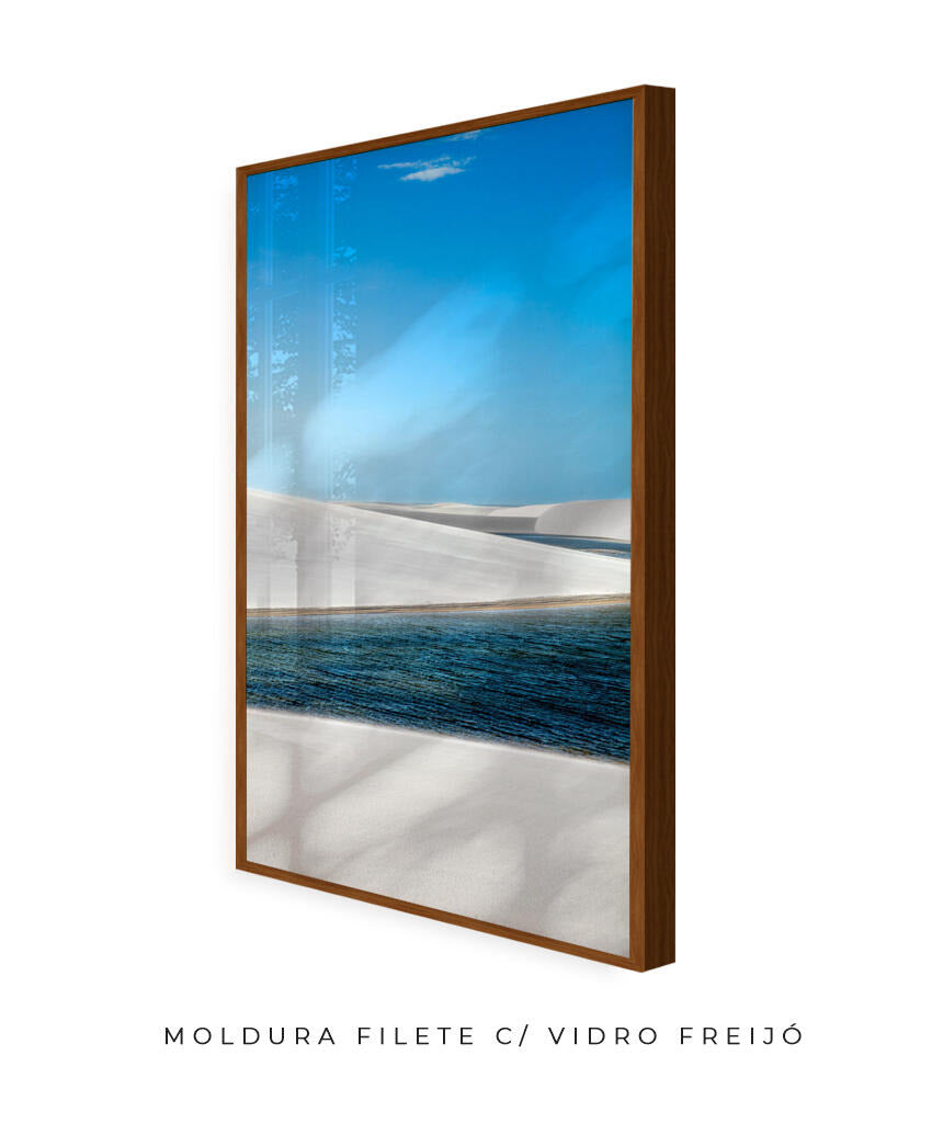 Quadro Decorativo Lençóis Maranhenses - Areia Branca e Mar - Vertical