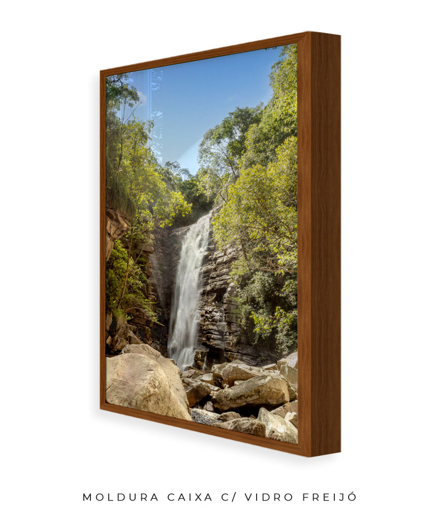 Quadro Decorativo Cachoeira, Natureza e Pedras.