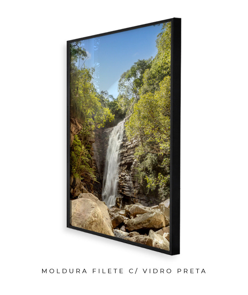 Quadro Decorativo Cachoeira, Natureza e Pedras.