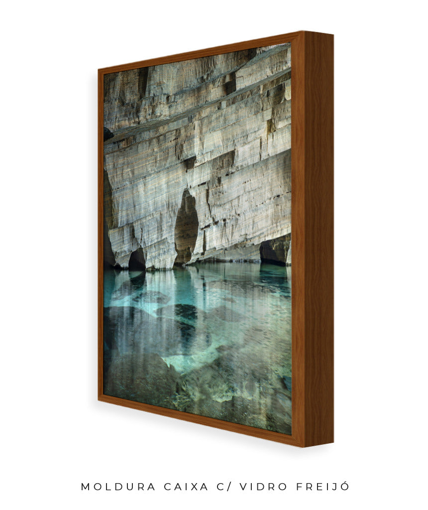 Quadro Decorativo Chapada Diamantina -Rocha e águas cristalinas-Vertical