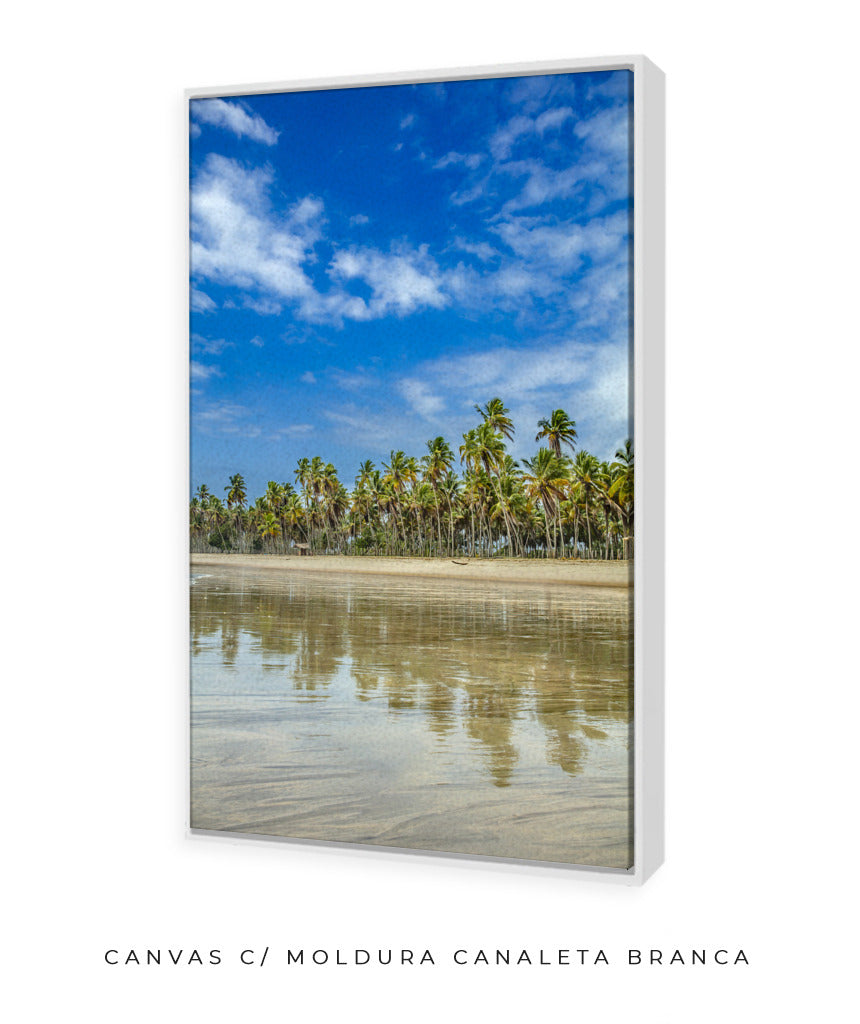 Quadro Decorativo Praia, Mar e Coqueiral