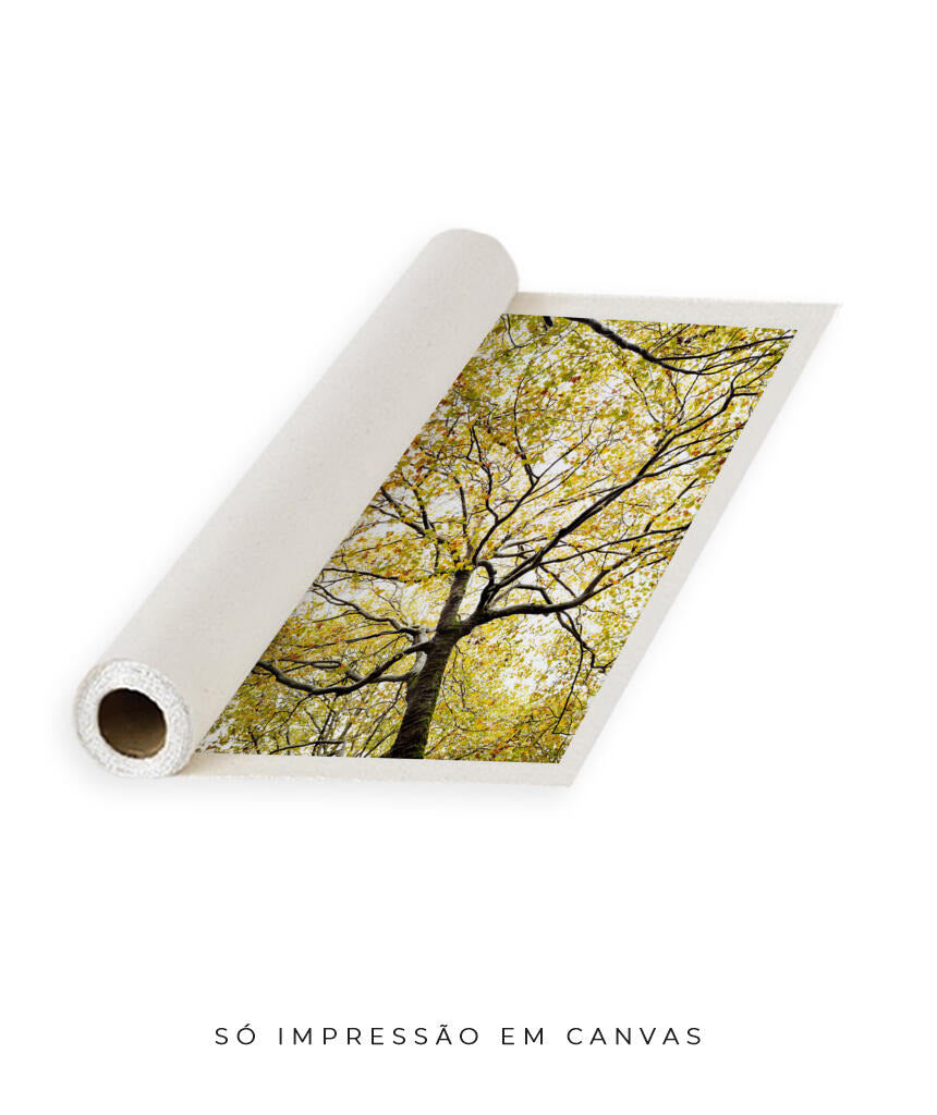 Quadro Decorativo Árvores e Galhos - Folhas verdes Vertical