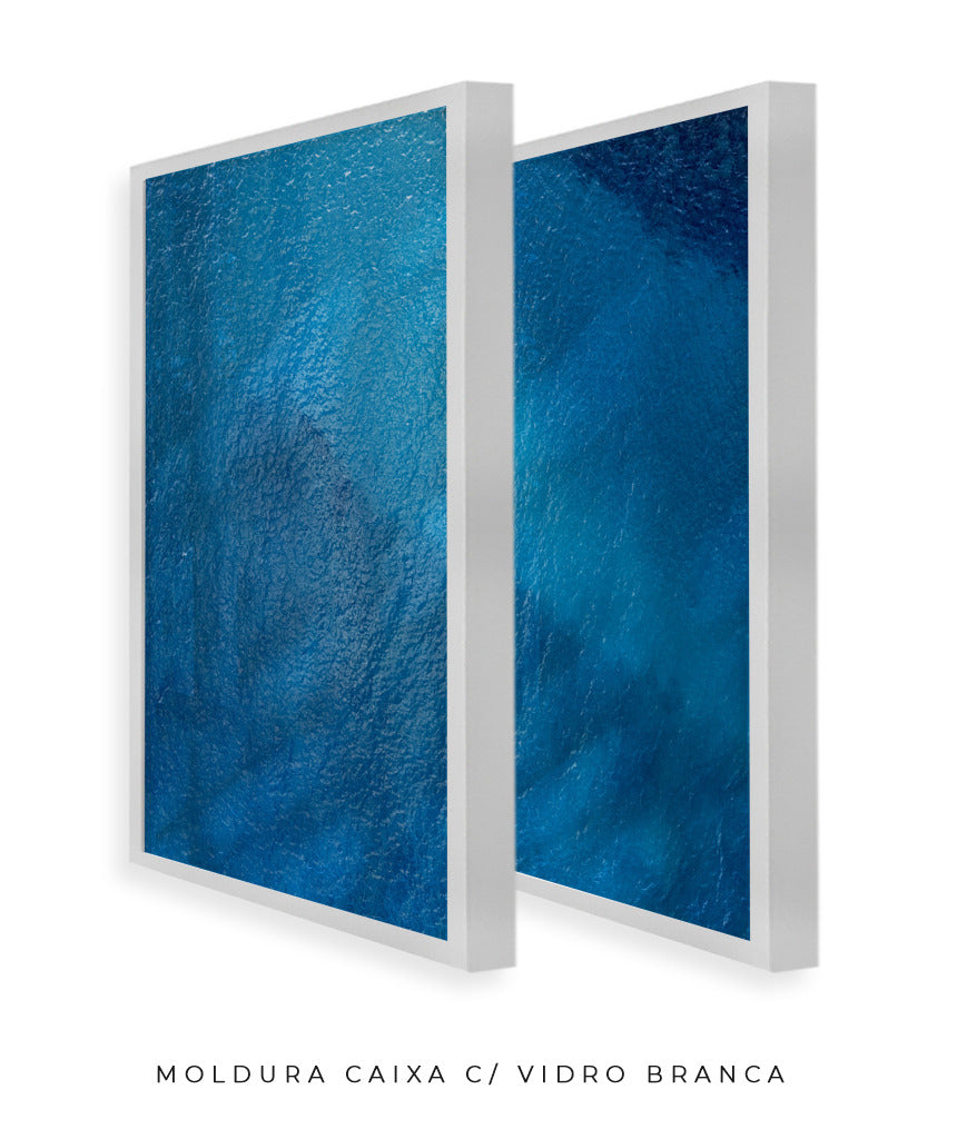 Quadro Decorativo Texturas -Tons Azuis-Dupla