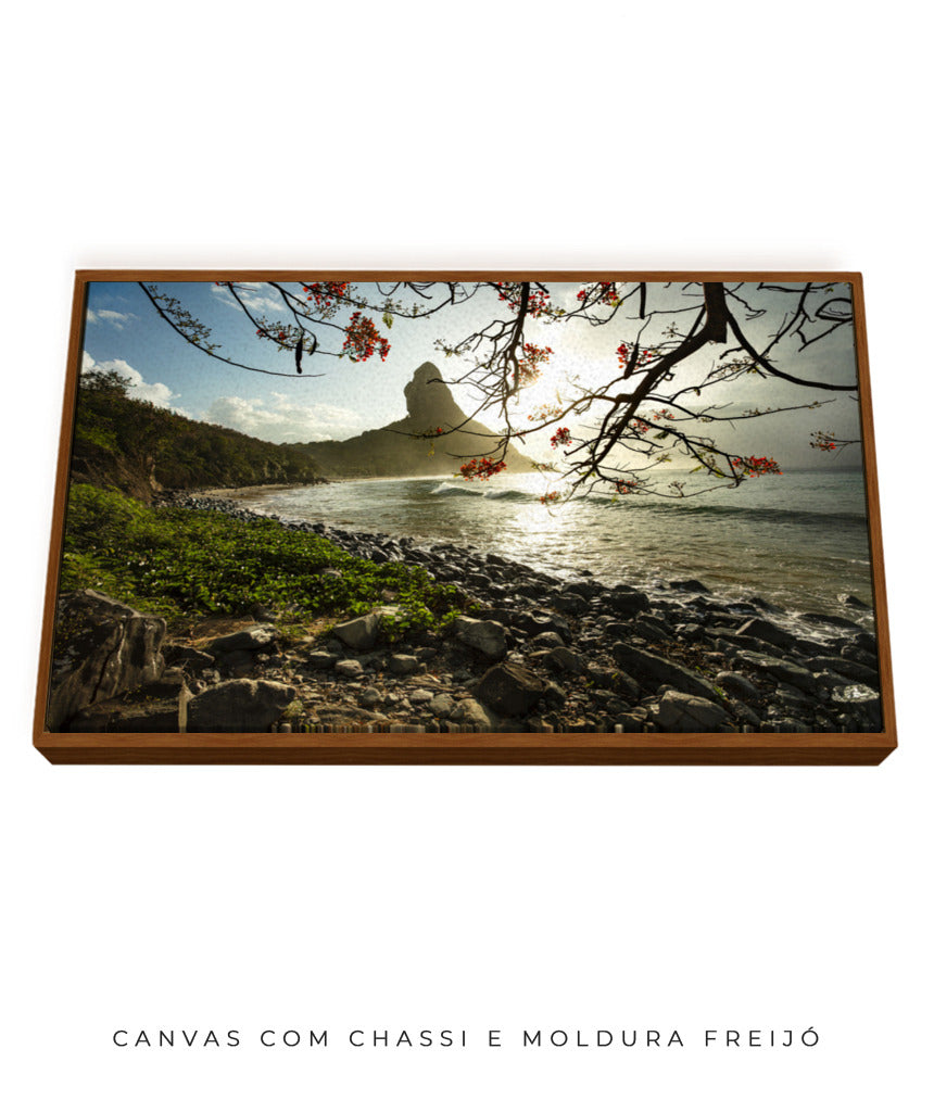 Quadro Decorativo Pôr do Sol e Galhos Secos - Horizontal