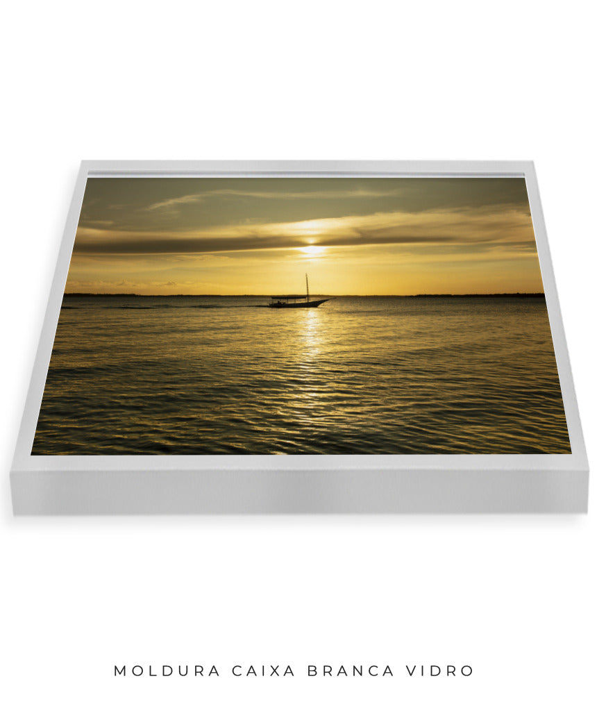 Quadro Decorativo Pôr do Sol Mar Aberto - Horizontal