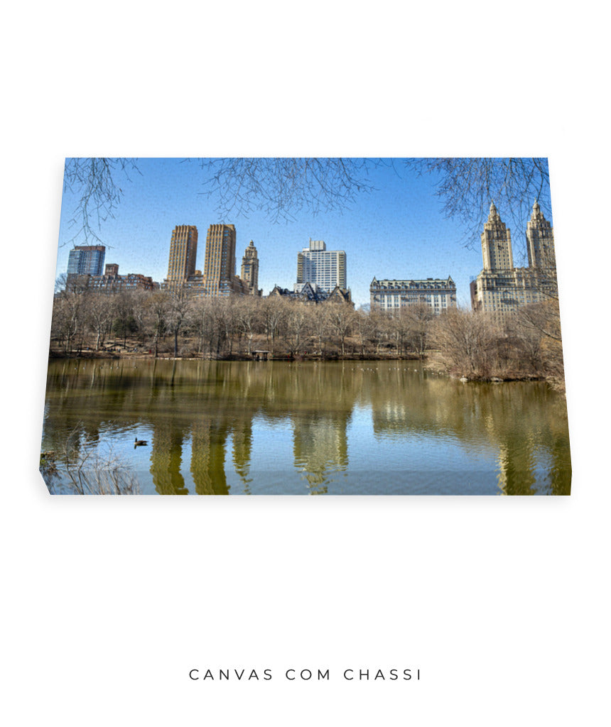 Quadro Decorativo Prédios e Lago de Nova York - Horizontal