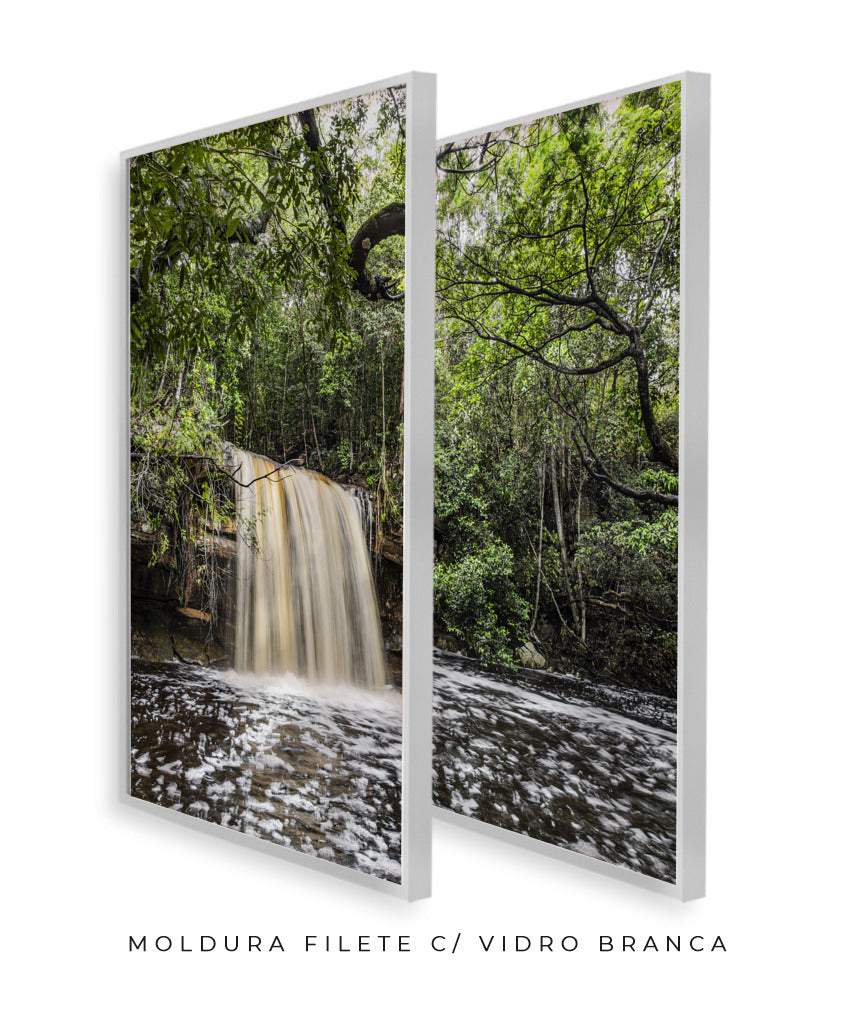 Quadro Decorativo Cachoeira e Natureza -Dupla