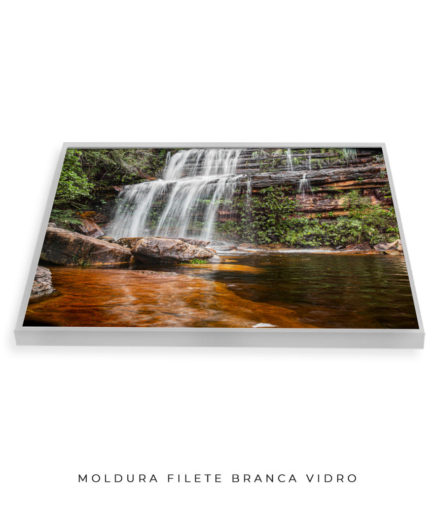 Quadro Decorativo Cachoeira Águas Cristalinas - Horizontal