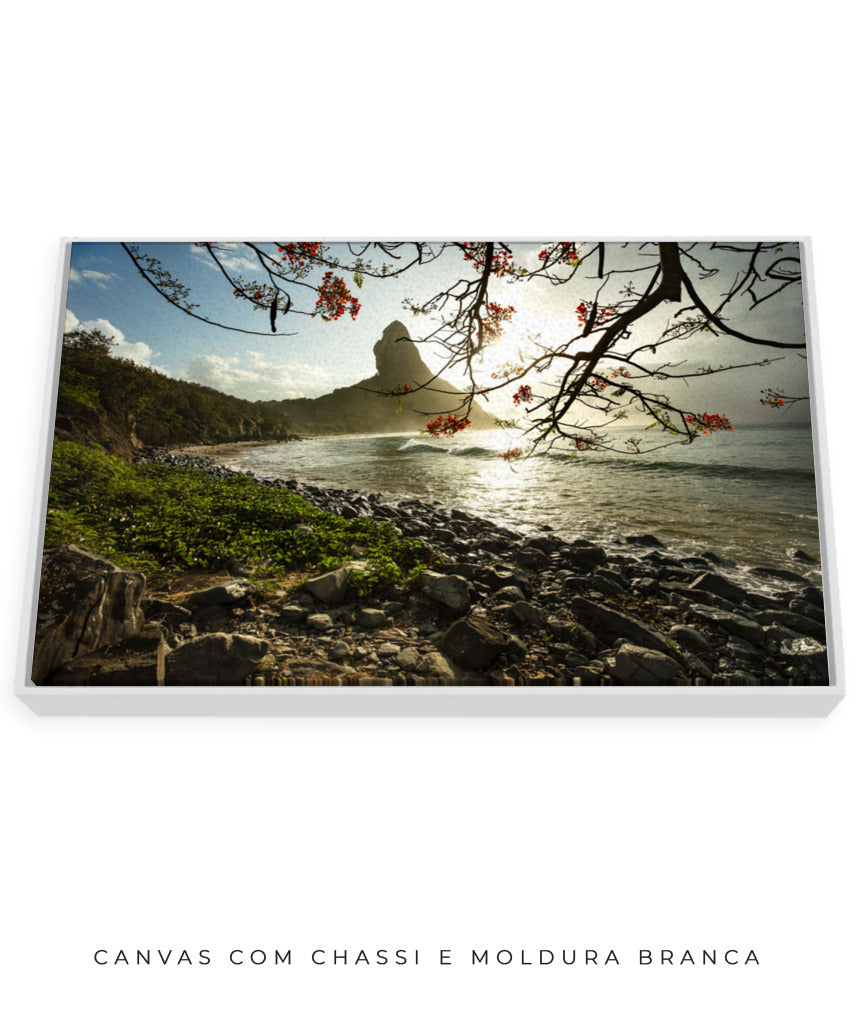 Quadro Decorativo Pôr do Sol e Galhos Secos - Horizontal