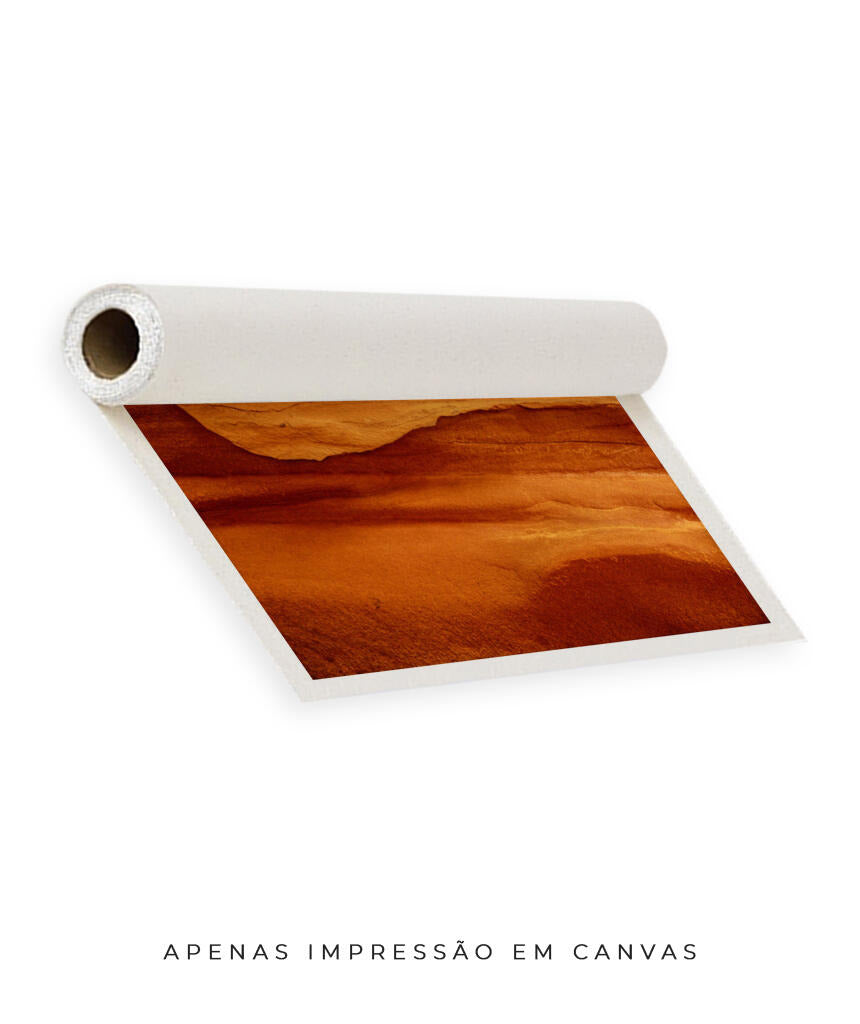 Quadro Decorativo Abstrato e curvas - Tons alaranjados