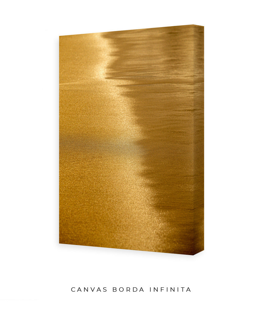 Quadro Decorativo Abstrato e Curvas - Tom Dourado