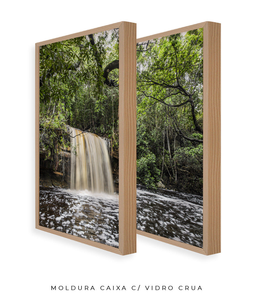 Quadro Decorativo Cachoeira e Natureza -Dupla