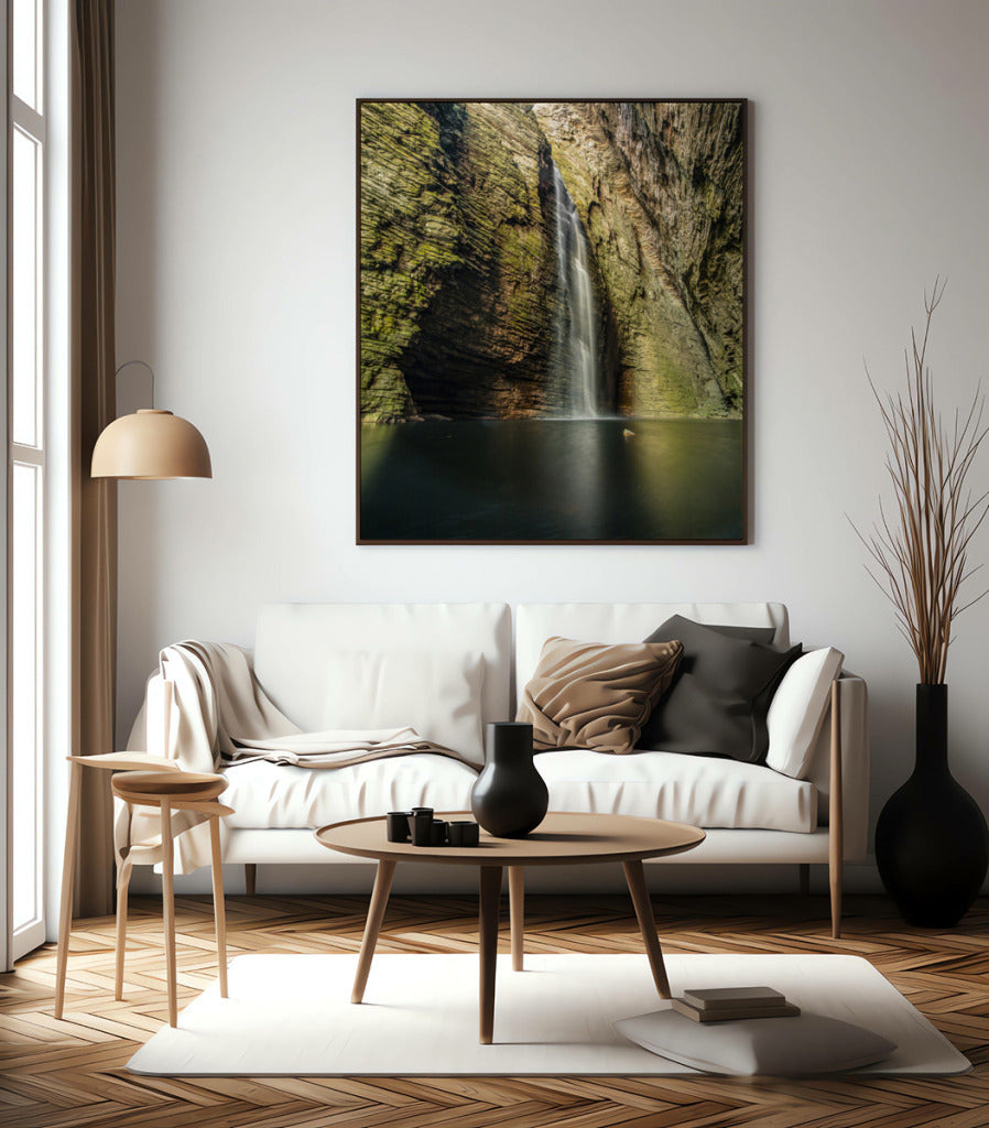 Quadro Decorativo Cachoeira e Rocha