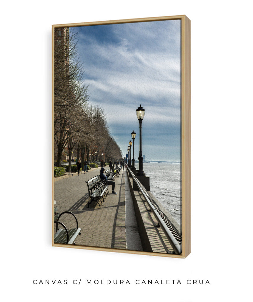 Quadro Decorativo Praça a Beira Mar Nova York