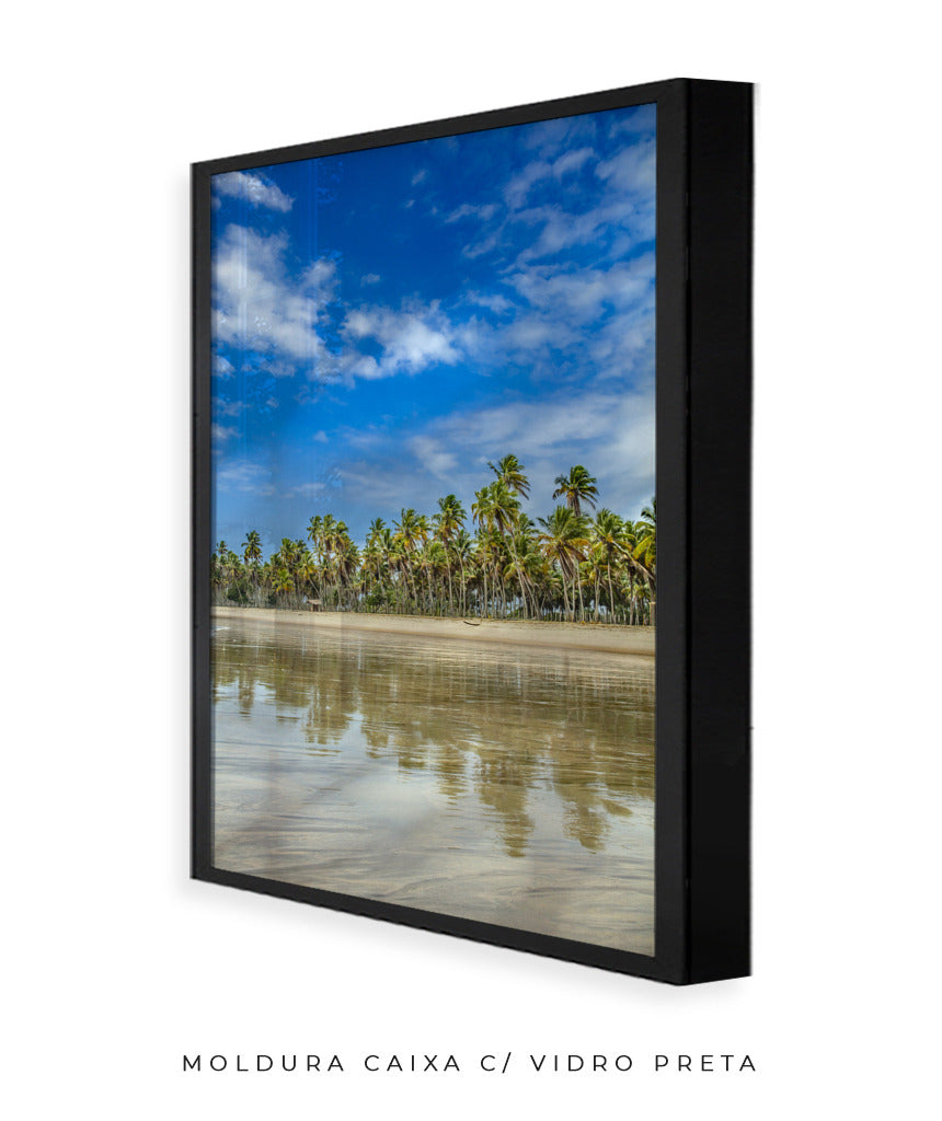 Quadro Decorativo Praia, Mar e Coqueiral