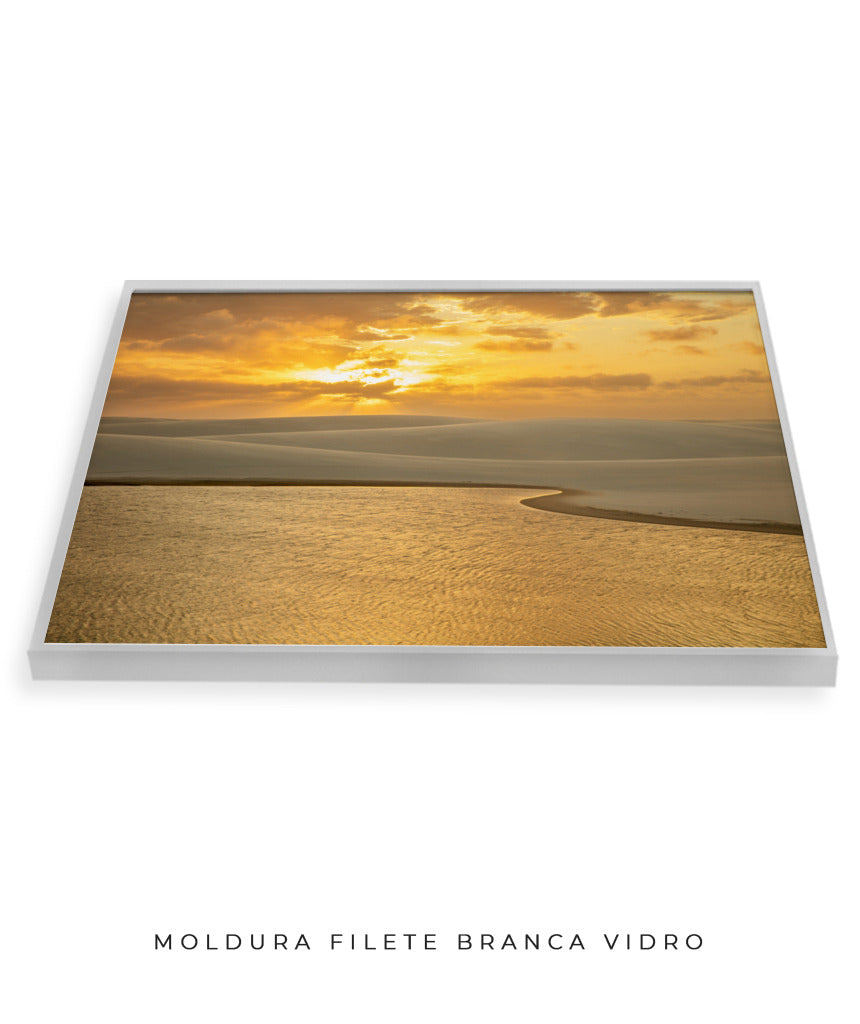 Quadro Decorativo Pôr do Sol - Céu Laranja - Horizontal