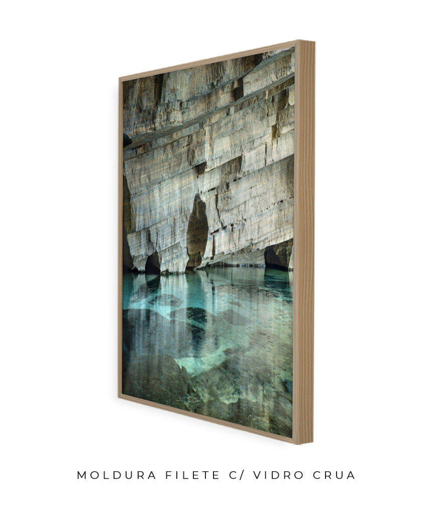 Quadro Decorativo Chapada Diamantina -Rocha e águas cristalinas-Vertical